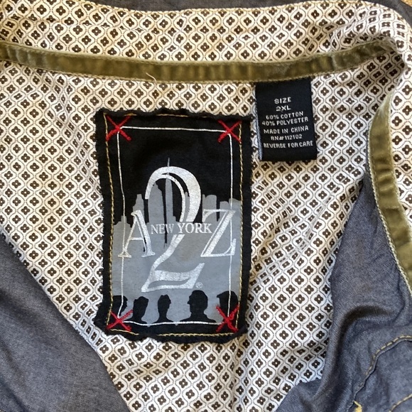 A2Z New York chambray button down shirt with contrast stitching 2XL - Picture 8 of 8